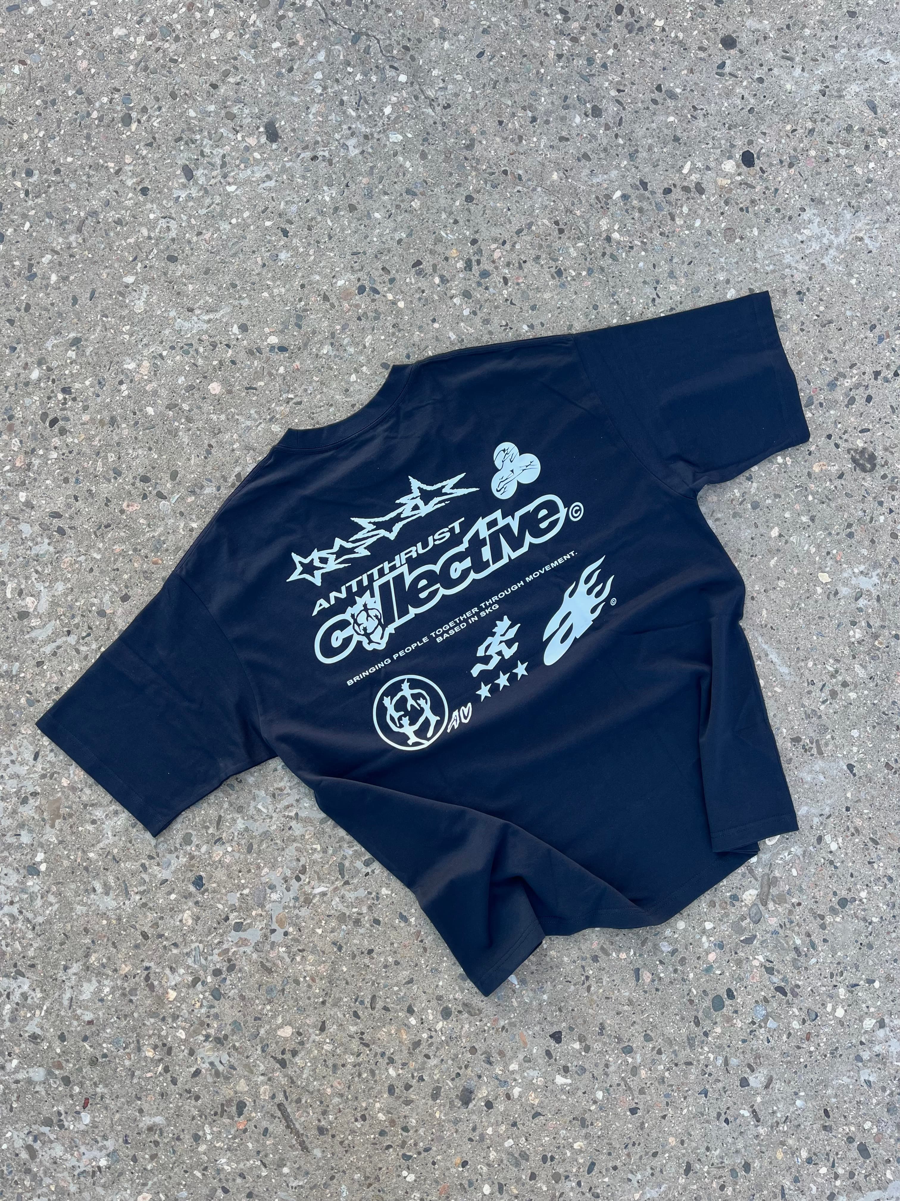 COLLECTIVE BLUE TEE - back view